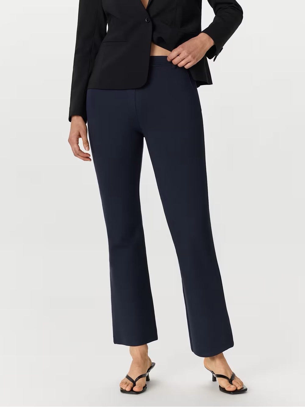 NWT Quince Ultra-Stretch Ponte Bootcut Pants Navy Medium Preppy Casual Office